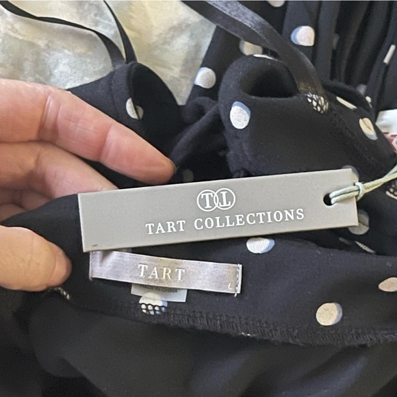 NEW TART COLLECTION Kris Dress Shadow Dot Slinky Stretch Lace Tie Back Large - Picture 4 of 9